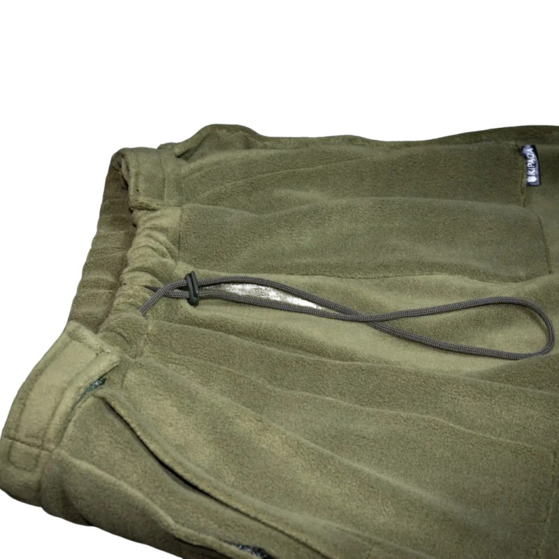 Адаптивные штаны при травмировании ног, флис Kirasa хаки (KI422)