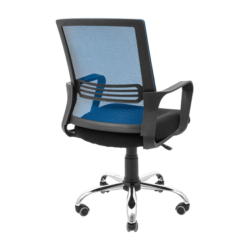 Кресло Richman Джина Хром Пиастра Сеть черная+синяя (ADD0003025)