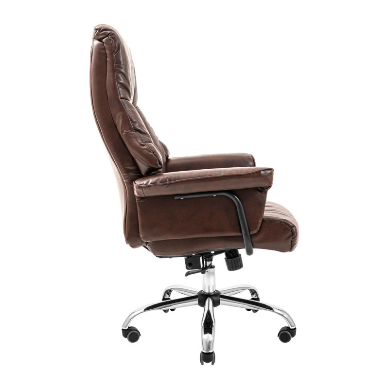 Кресло Richman Конгресс Хром M-2 Широкий (Anyfix Wide) Кожа Люкс Коричневая (ADD0001832)