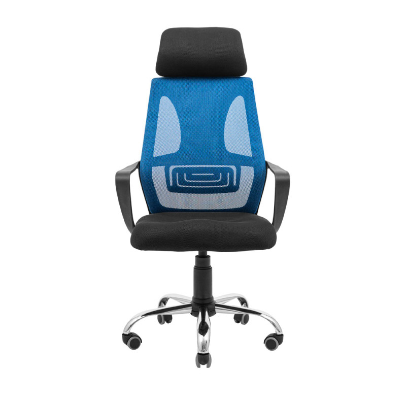 Кресло Richman Профи Хром Пиастра Сеть черная+синяя (ADD0003194)