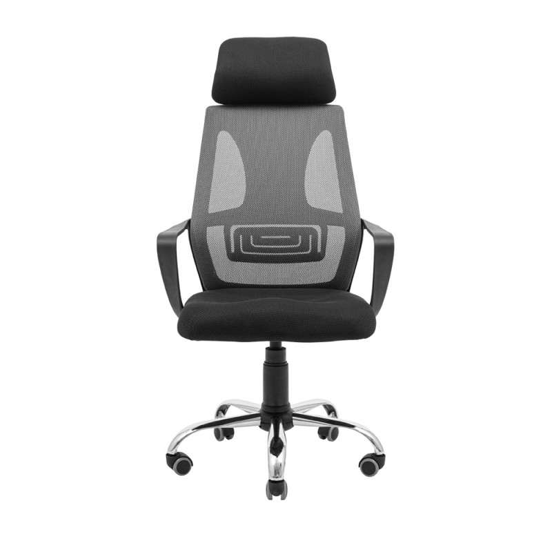 Кресло Richman Профи Хром Пиастра Сеть черная + серая (ADD0003196)