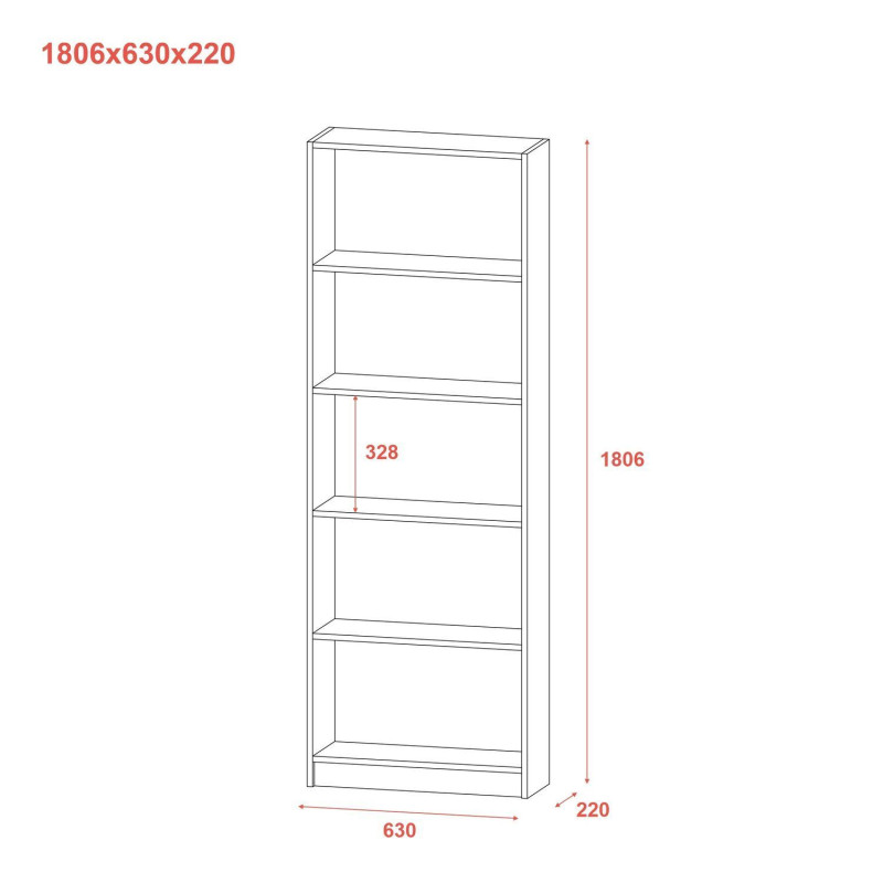 Этажерка Большая Белое дерево 61х22х180 (40515988)
