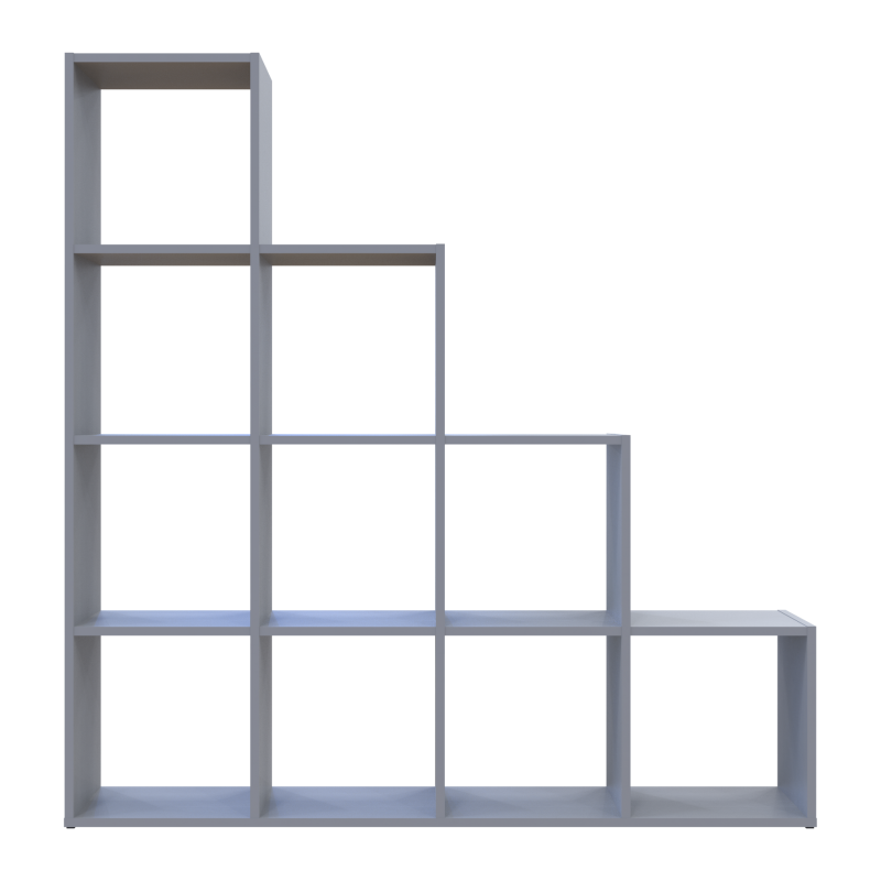 Стеллаж Степь 4х4 Серый открытый 136.2х28.8х140.7 (41516179)