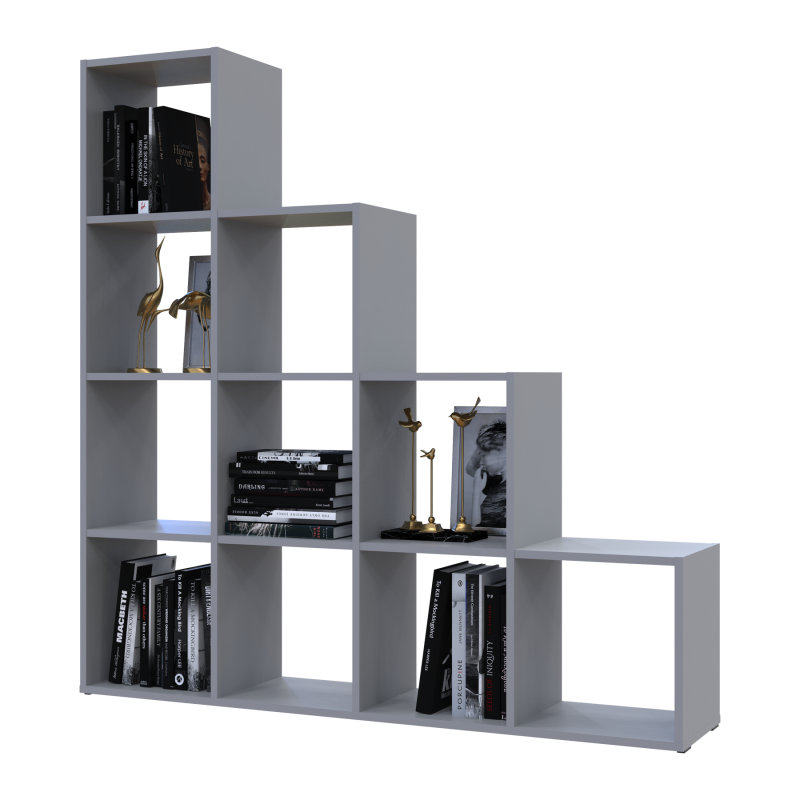 Стеллаж Степь 4х4 Серый открытый 136.2х28.8х140.7 (41516179)