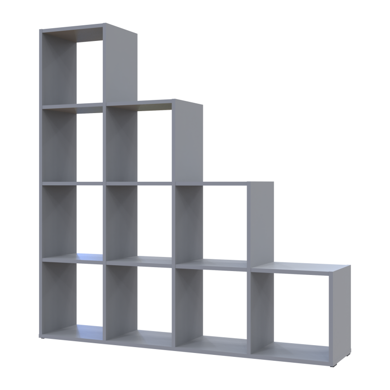 Стеллаж Степь 4х4 Серый открытый 136.2х28.8х140.7 (41516179)