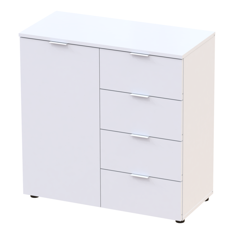 Комод Рон 1 1 фасад 4 ящика Белый 80х38х81 (41516005)