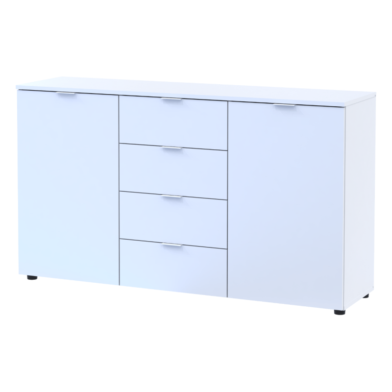 Комод Рон 5 Белый 2 фасада 4 ящика 140х38х81 (44900223)