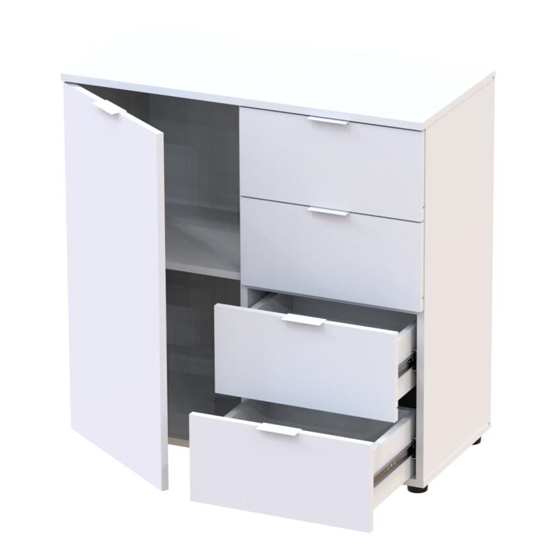 Комод Рон 1 1 фасад 4 ящика Белый 80х38х81 (41516005)