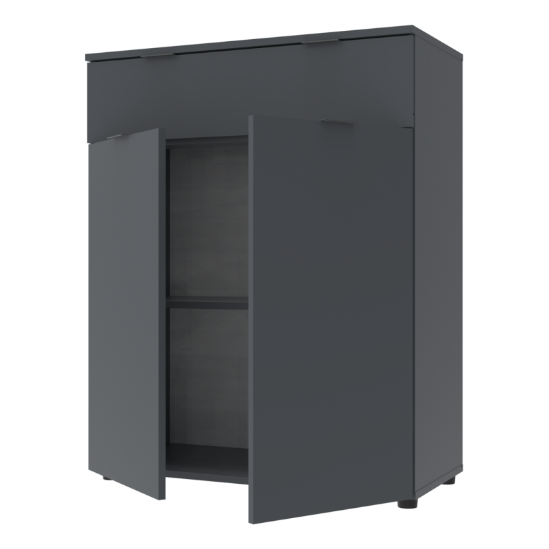 Комод Рон 2 2 фасада 1 ящик Графит 80х38х100 (41516004)