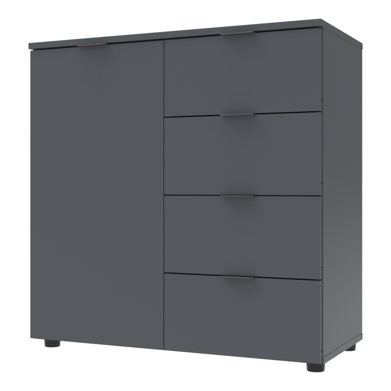 Комод Рон 1 1 фасад 4 ящика Графит 80х38х81 (41516006)
