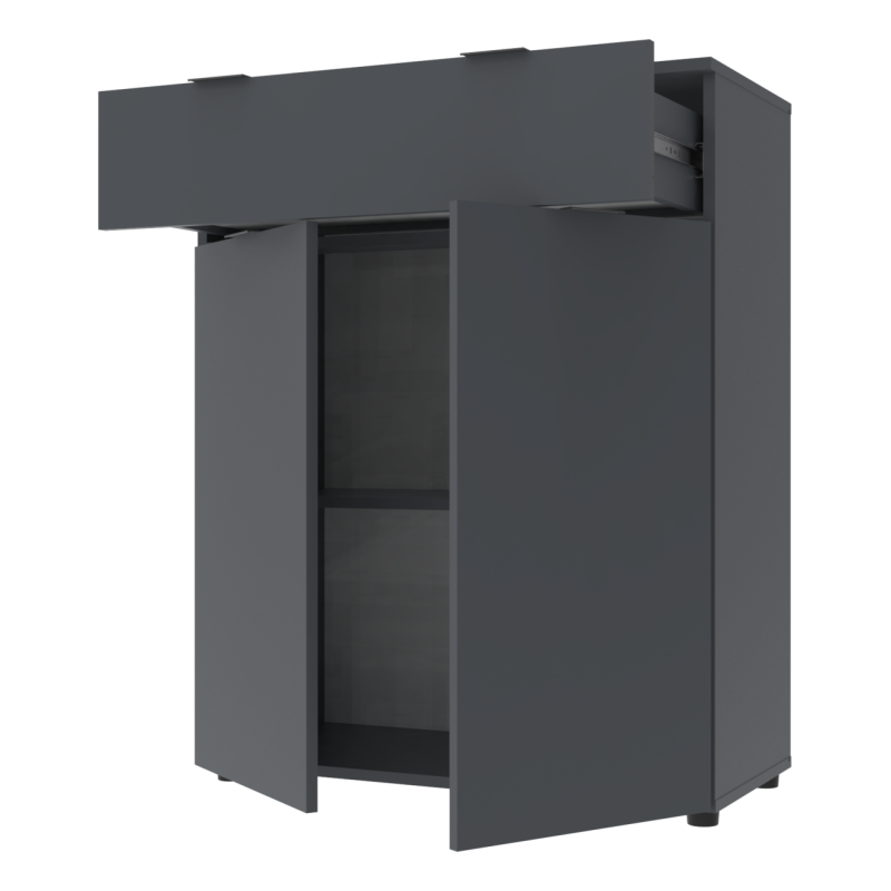 Комод Рон 2 2 фасада 1 ящик Графит 80х38х100 (41516004)