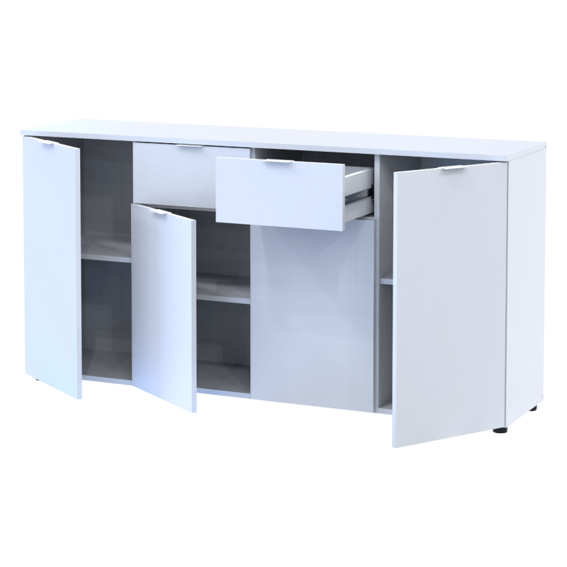 Комод Рон 7 Белый 4 фасада 2 ящика 160х38х81 (44900222)