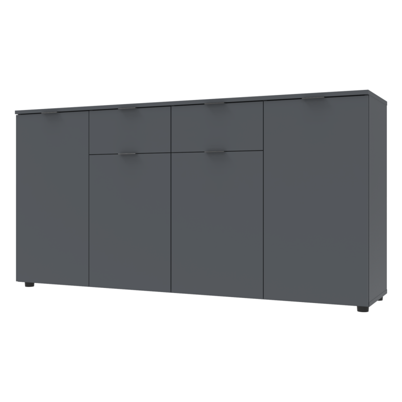 Комод Рон 7 Графит 4 фасада 2 ящика 160х38х81 (44900236)