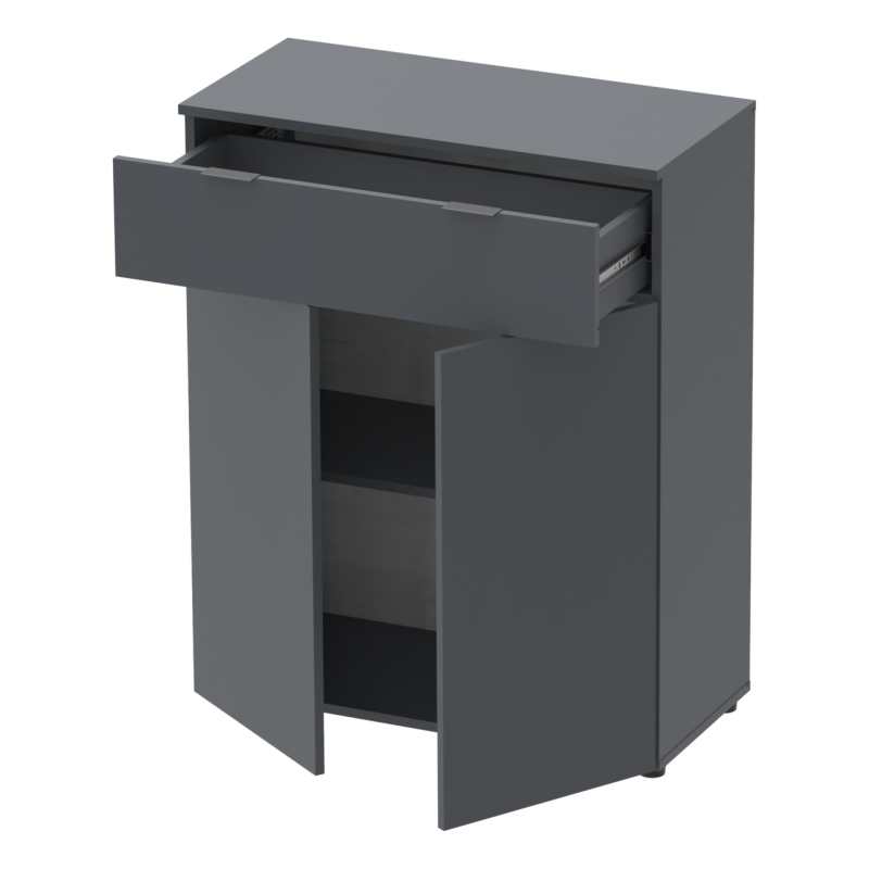 Комод Рон 2 2 фасада 1 ящик Графит 80х38х100 (41516004)