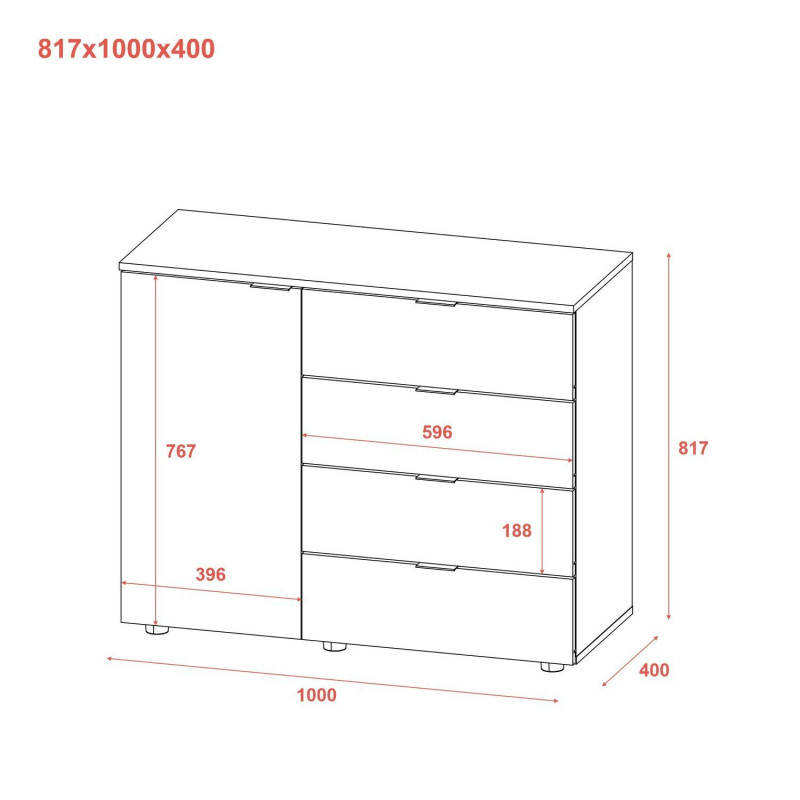 Комод GС1 Дуб Cонома 100х40х81,7 (41510077)