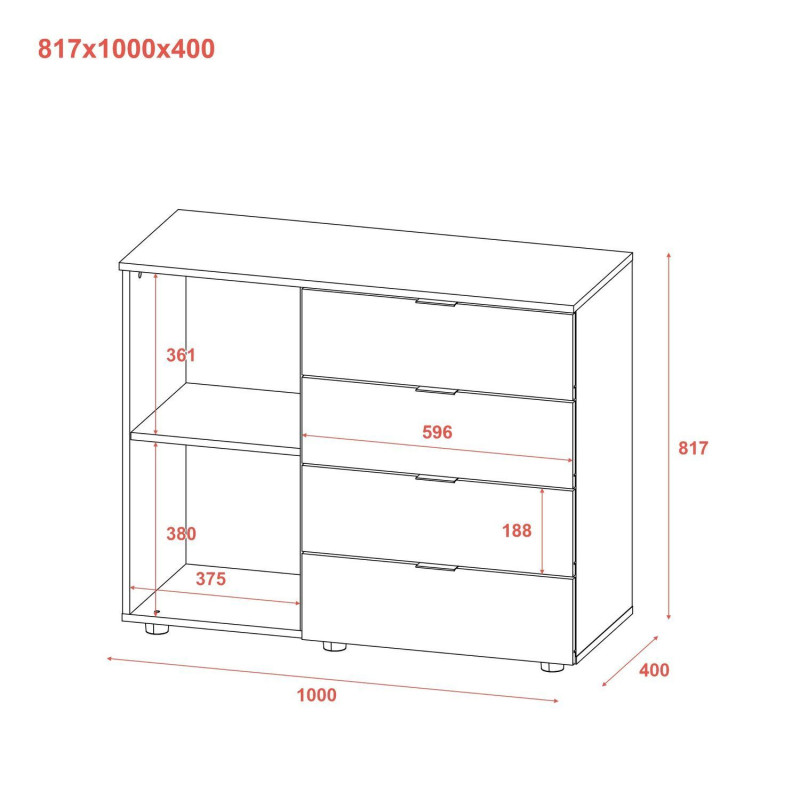 Комод GС1 Дуб Cонома 100х40х81,7 (41510077)