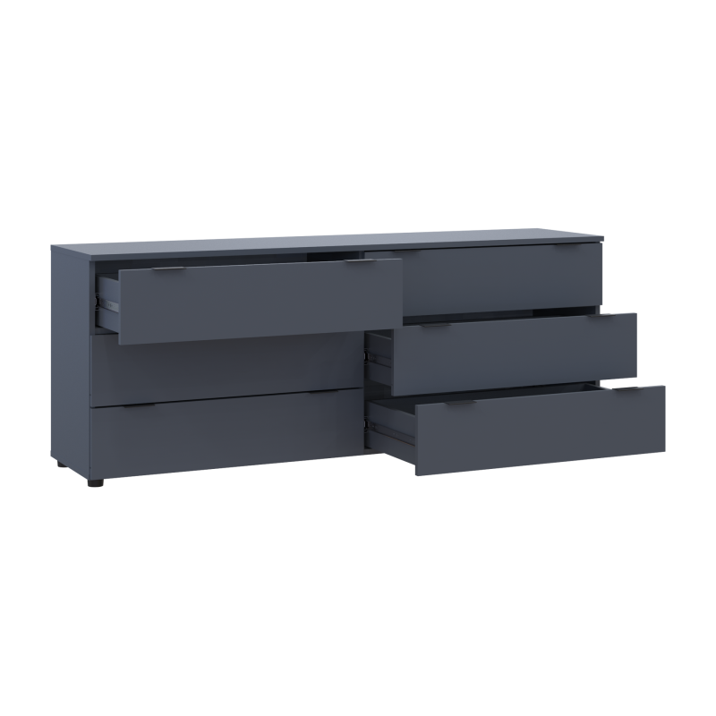 Комод Рон 9 Графит 6 Ящичков 160х38х62 (41516176)