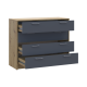 Комод Ронды Дуб Артизан/Графит 4 ящика 100х40х82 (41516186)