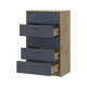 Комод Ронды Дуб Артизан/Графит 5 ящиков 60х40х100 (41516188)