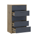 Комод Ронды Дуб Артизан/Графит 5 ящиков 60х40х100 (41516188)
