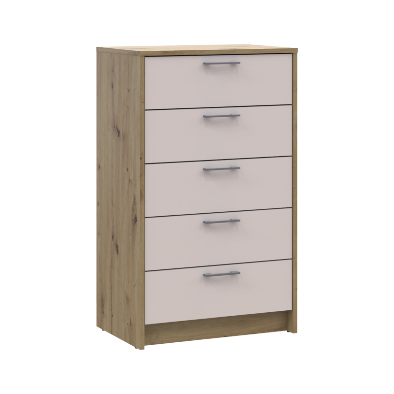 Комод Ронды Дуб Артизан/Кашемир 5 ящиков 60х40х100 (41516189)