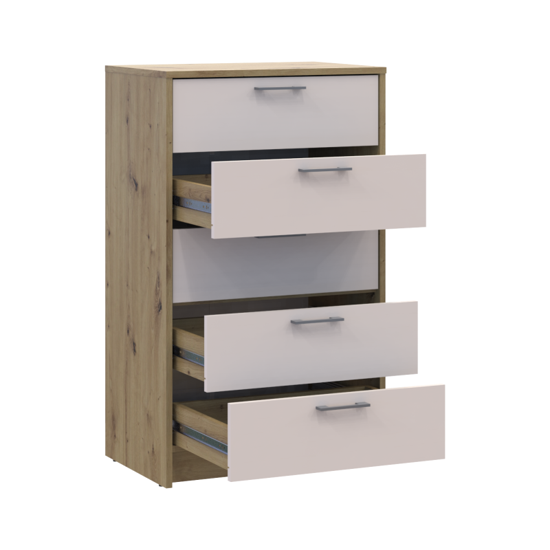 Комод Ронды Дуб Артизан/Кашемир 5 ящиков 60х40х100 (41516189)