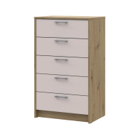 Комод Ронди Дуб Артизан/Кашемир 5 ящиков 60х40х100 (41516189)