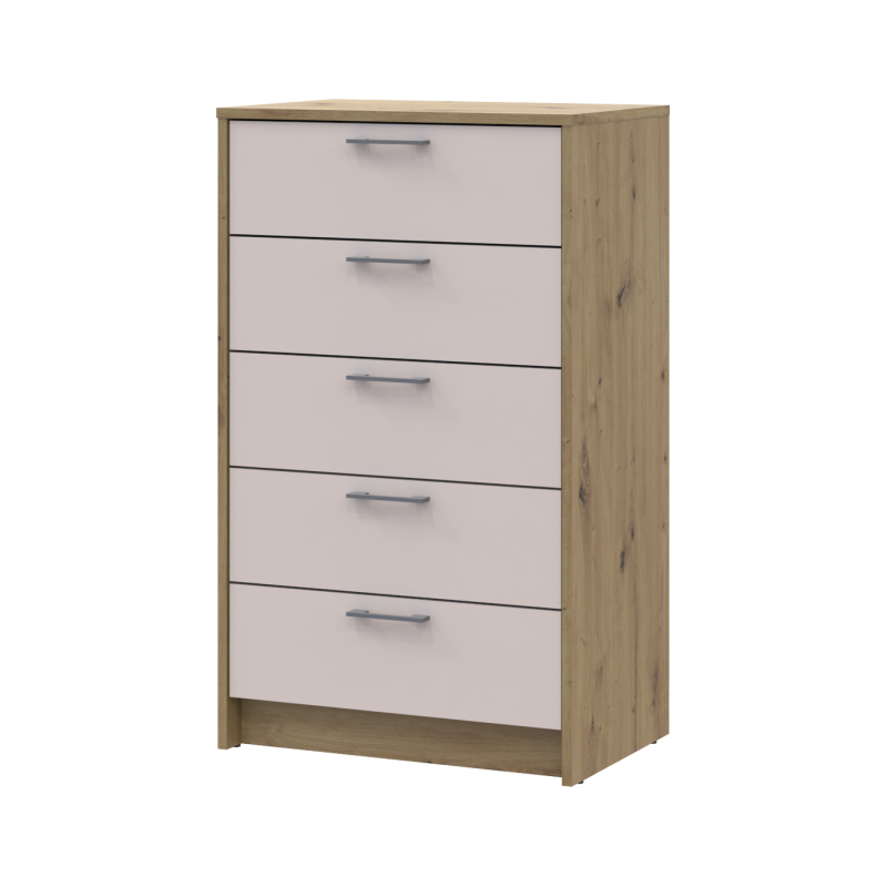Комод Ронды Дуб Артизан/Кашемир 5 ящиков 60х40х100 (41516189)