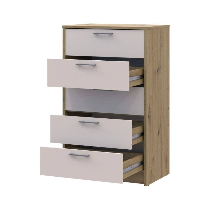 Комод Ронды Дуб Артизан/Кашемир 5 ящиков 60х40х100 (41516189)