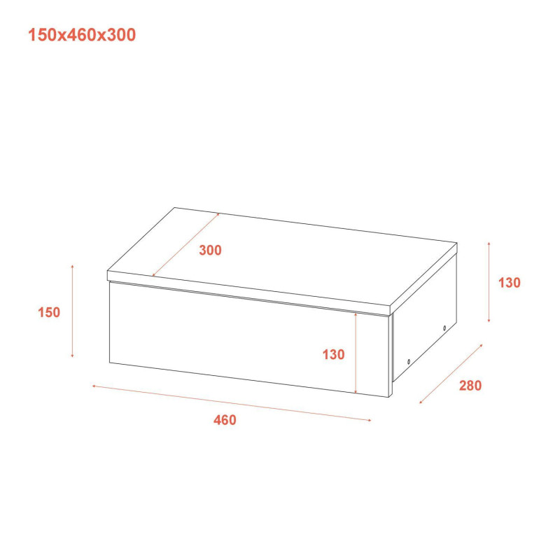 Прикроватная тумба Левия Белое Дерево 1Ш 46х31х15 (41516116)