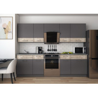 Kitchen Leya 2.6 m Graphite/Klondike chipboard 260x60x250 (81000013)