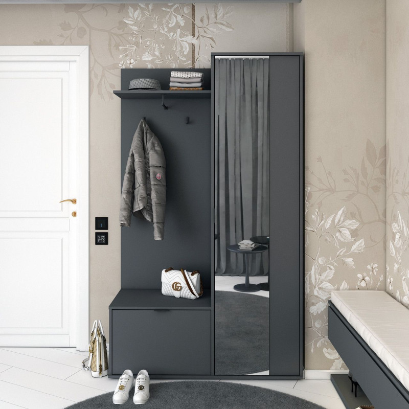 Прихожая Дора Графит 113,5х40х192 (44900219)