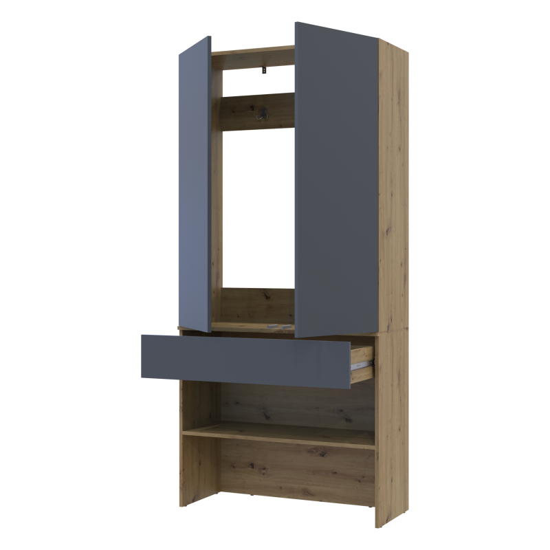 Прихожая Сплит Дуб Артизан/Графит ДСП 94х39х200 (44900271)