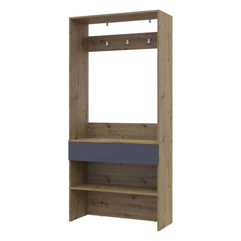 Прихожая Сплит Дуб Артизан/Графит ДСП 94х39х200 (44900271)