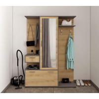 Прихожая Финч Графит / Дуб Артизан 145х37х202 (44900220)