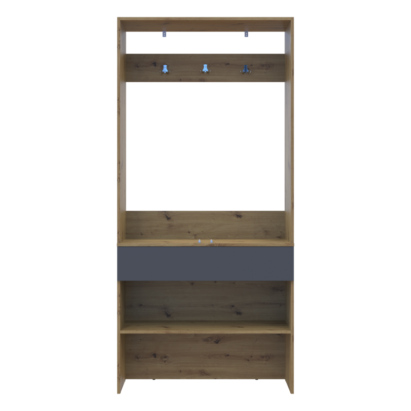 Прихожая Сплит Дуб Артизан/Графит ДСП 94х39х200 (44900271)