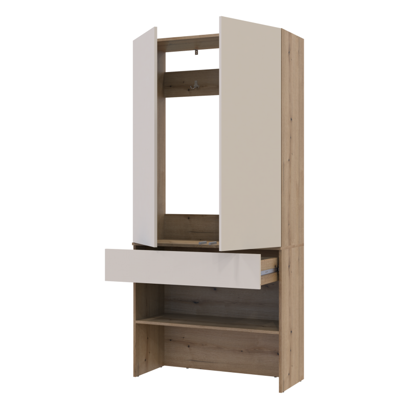 Прихожая Сплит Дуб Артизан/Кашемир ДСП 94х39х200 (44900270)