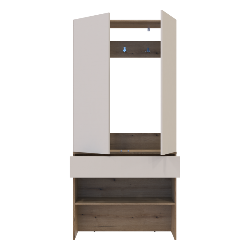 Прихожая Сплит Дуб Артизан/Кашемир ДСП 94х39х200 (44900270)