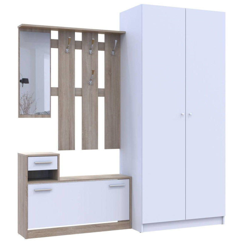 Прихожая Alice и шкаф Промо 2 ДСП Белый/Дуб Сонома (42005078)
