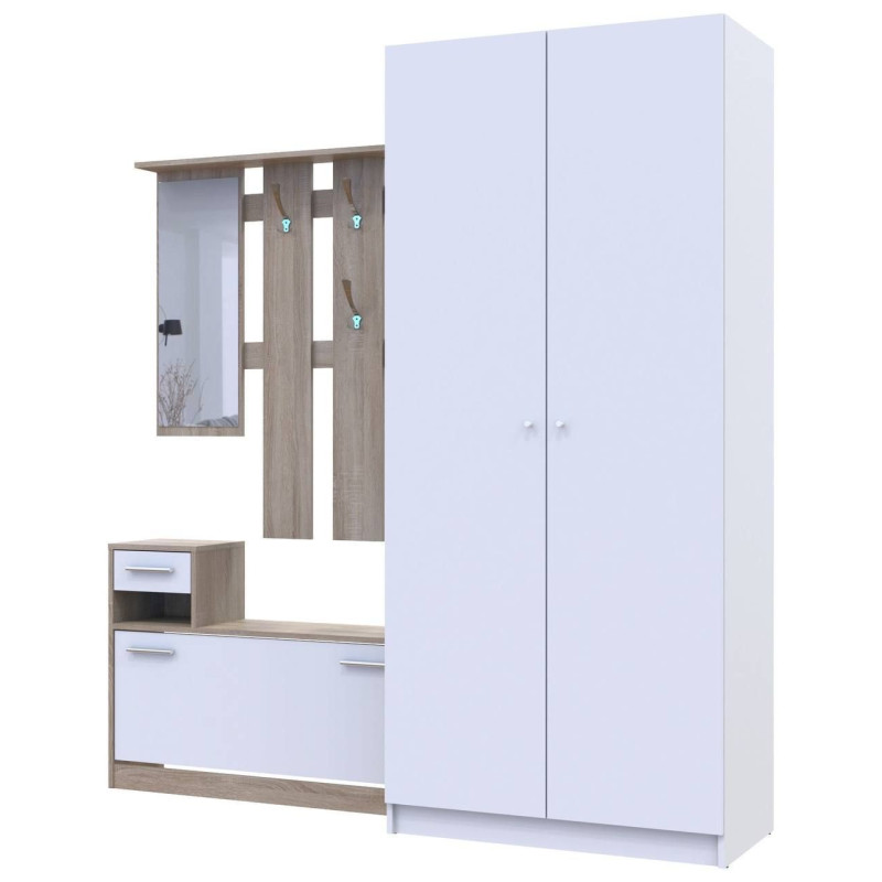 Прихожая Alice и шкаф Промо 2 ДСП Белый/Дуб Сонома (42005078)