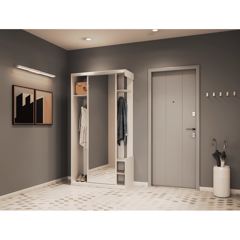 Прихожая City One Door Белый 1 Зеркало 110х45х210 (44900058)