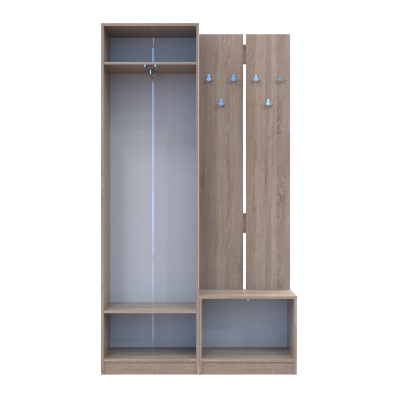 Прихожая Сола 1+3 Дуб Сонома/Белый ДСП 120х40х215 (42005149)