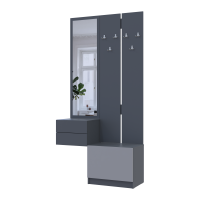 Прихожая Сола 2+3 Графит/Серый ДСП 105х40х215 (42005151)