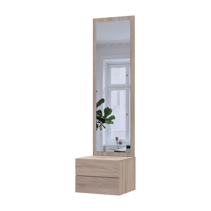 Тумба с зеркалом Сола Дуб сонома ДСП/зеркало 45х40х168.6 (44900345)