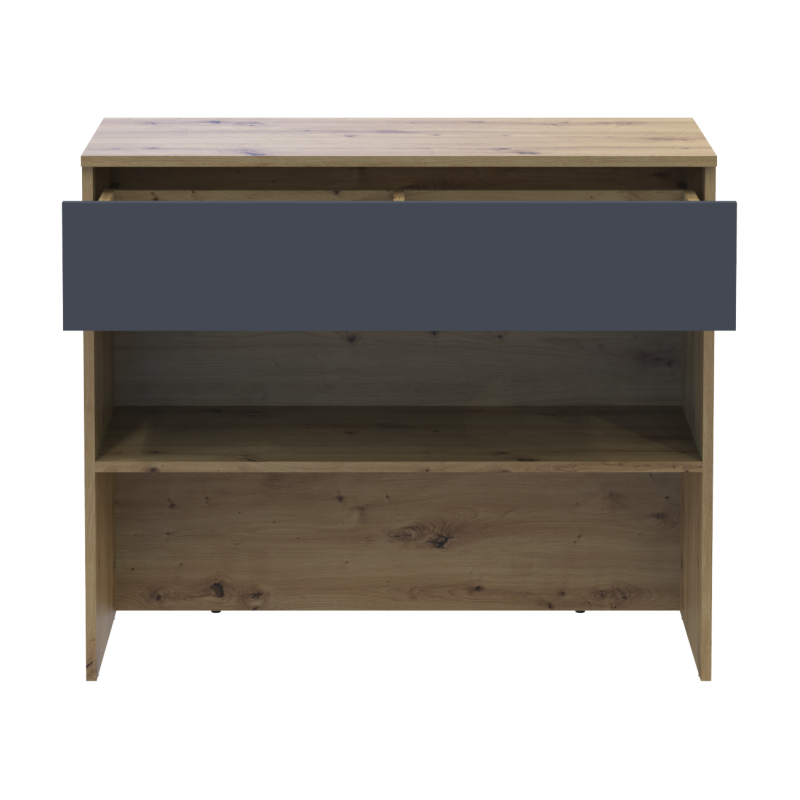 Тумба для обуви Сплит Дуб Артизан/Графит ДСП 94х39х80 (41901271)