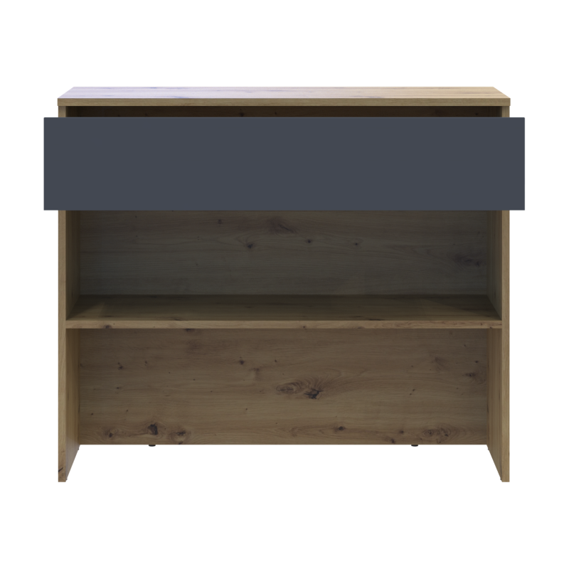 Тумба для обуви Сплит Дуб Артизан/Графит ДСП 94х39х80 (41901271)