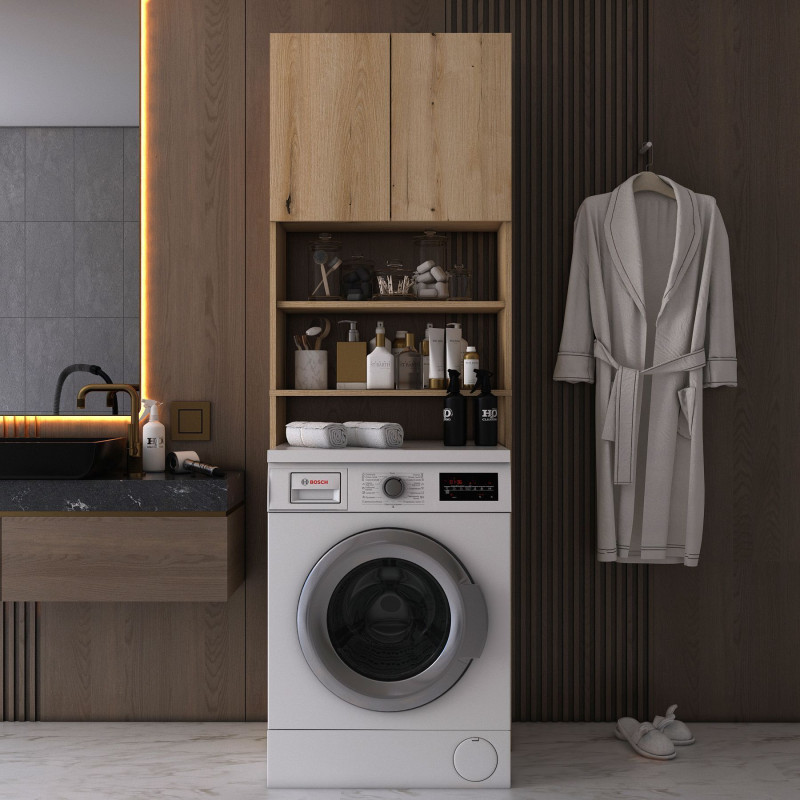 Шкаф для стиральной машины Лола Мини Дуб Эвок ДСП 64х26.6х190 (41516205)