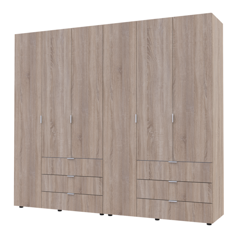 Распашная шкаф для одежды Гелар комплект Cонома 3+3 ДСП 232,4х49,5х203,4 (42002125)