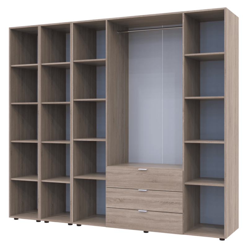 Комплект Гелар с 2 Этажерками Дуб сонома 4 ДСП 231.4х49.5х203.4 (42005050)