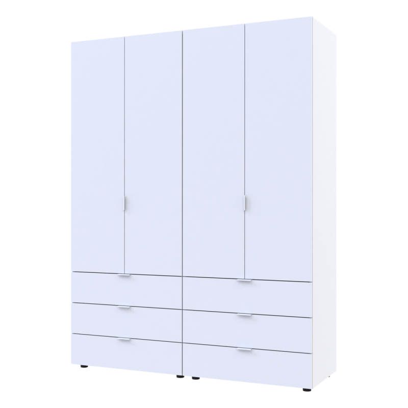 Распашной шкаф для одежды Гелар комплект Белый 2+2 ДСП 155х49,5х203,4 (42002117)
